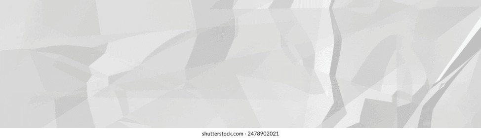White crumpled Paper texture background. Clean empty white wrinkled paper background. Vector illustration