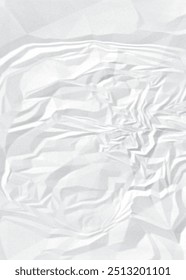 weißer, zerbröckelter Papiertexturhintergrund. Ein zerbröckeltes Blatt mit abstraktem Hintergrund aus weißem Papier.