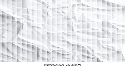 White Crumpled Paper Texture Background With Vertical Striped Folds And Wrinkled Abstract Surface,vector,art
