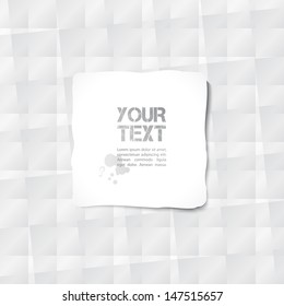 white crumpled paper texture with sticker
