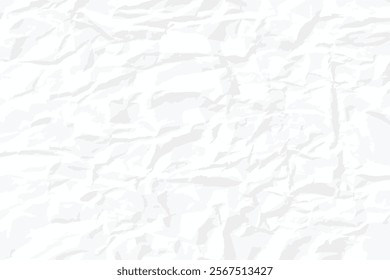 White crumpled paper texture. Vector illustration.