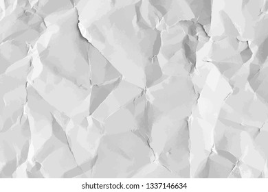 White crumpled paper textured background vector