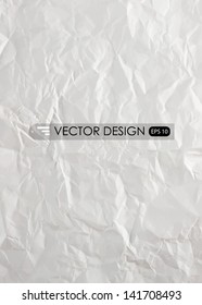 White crumpled paper.Vector illustration.