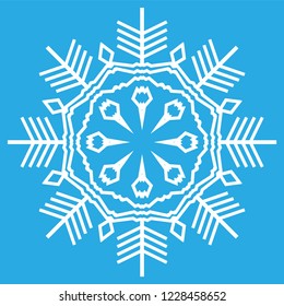 White Crystal of snow silhouette