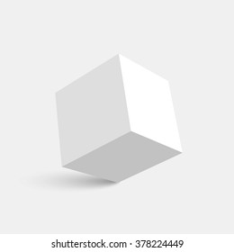 White cube. Box. Vector illustration.