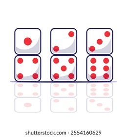 White cube or dice casino game play roll vector icon object gambling poker gaming entertainment with risk