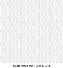 White cube geometric background, paper art pattern