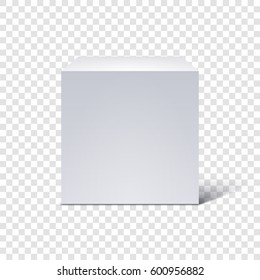 White Cube Isolated On Transparent Background