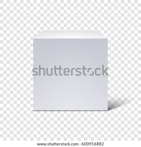 White cube isolated on transparent background