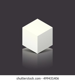 white cube on dark