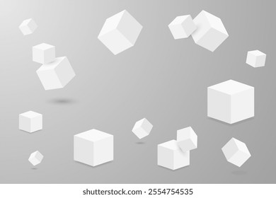 White Cube On Gray Background. Vector Illustration. Abstract Business Wallpaper - Powered by Shutterstock - Get 15% off with code: PIKWIZARD15