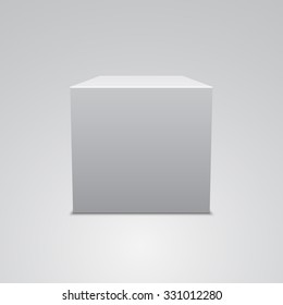 White cube. Vector illustration.