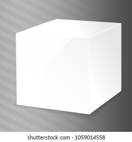White cube. Vectror illustration.