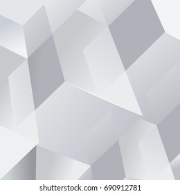 White Cubes background. Can be used for workflow layout,  number options, step up options, web design.