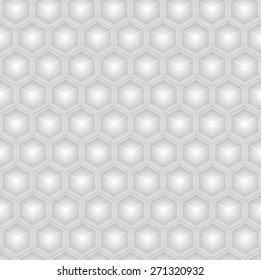 White cubes, geometric texture. Seamless pattern background. Vector eps10.