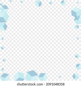 White Cubic Background Transparent Vector. Box Group Template. Grey Cube Chaos Texture. Cover Design. Monochrome Particles Block.