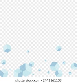White Cubic Background Transparent Vector. Polygon Graphic Illustration. Blue Geometric Light Texture. Wallpaper Card. Grey Random Square.