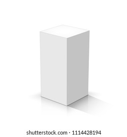 White cuboid. Vector illustration