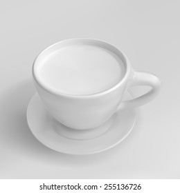White cup with white background, Vector idea concept