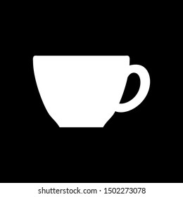 White cup and black background