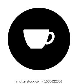 White cup and black circle