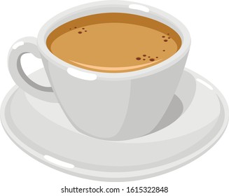 White cup of cappuccino coffee