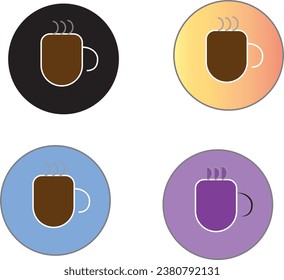 A white cup of coffee on black background. long shadow from cup.