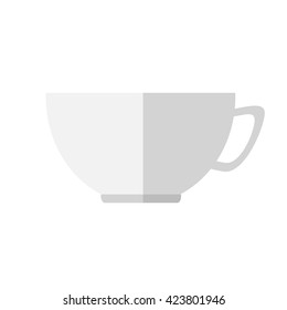 The white Cup. Flat icon.