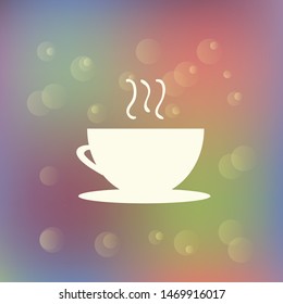 White Cup of hot coffee in bubbles