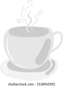 Weiße Tasse, Illustration, Vektorgrafik auf weißem Hintergrund.