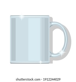 white cup isolated cartoon style vector illustration stock