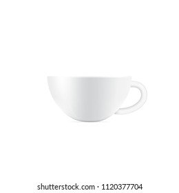 White cup isolated on white background, Vector illustration