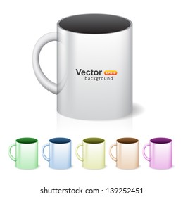 White cup isolated on white background