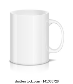 White cup isolated on white background. EPS 10.
