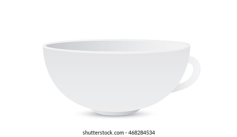 White cup isolated on white background