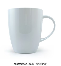 White cup on a white background