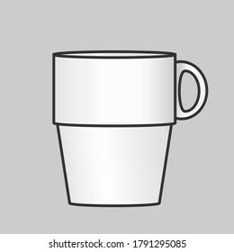 taza blanca sobre fondo blanco 2D