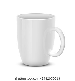 A white cup on a white background. Vector illustration