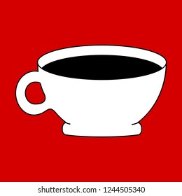 White cup on red background
