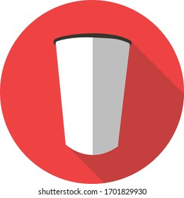 White cup with shadow flat design