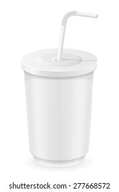 white cup of soda water vector illustration isolated on background