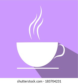 white cup of steaming coffee