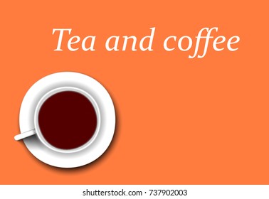 White cup of tea or coffee 