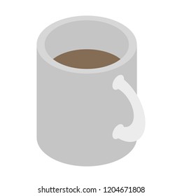 White cup of tea icon. Isometric of white cup of tea vector icon for web design isolated on white background