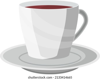 Té blanco, ilustración, vector sobre fondo blanco.
