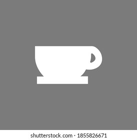 white cup vector icon on a grey background