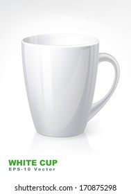 White cup. Vector illustration.
