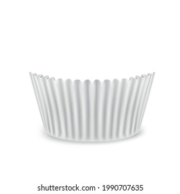 White cupcake paper cup, blank template for design.