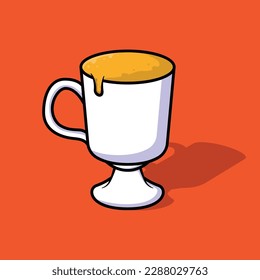 White cups. Fresh orange and glass with juice, Splashing. Orange juice smoothie glass isolated on white background. Isolated Icon glass of juice