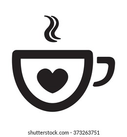 white cups with heart